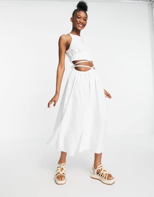 Asos cotton midi skirt sale