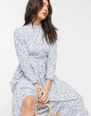 asos blue floral dress