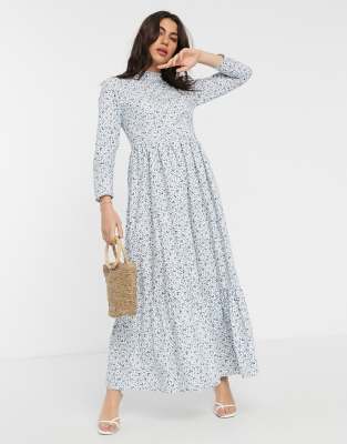 tiered cotton maxi dress