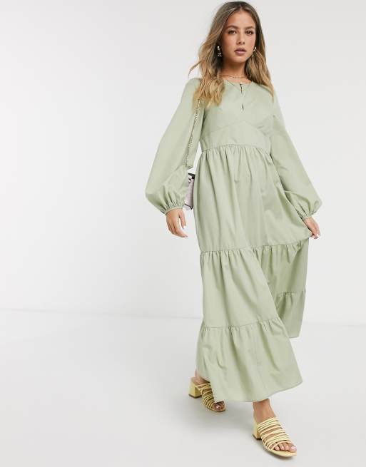 Tiered bell shop sleeve dress