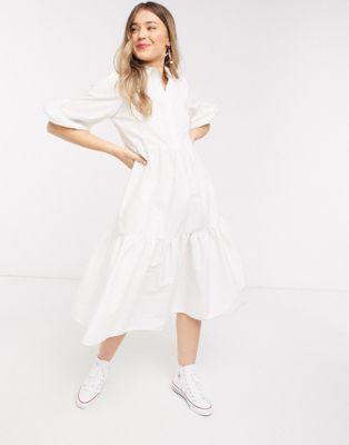 cotton shirt dress with sleeves