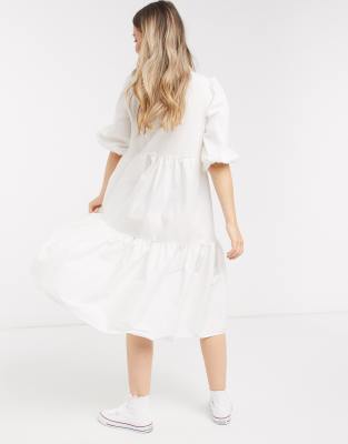 white cotton poplin dress