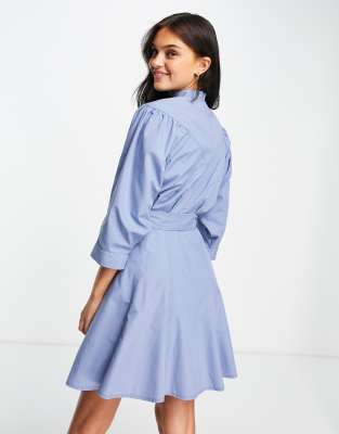 asos blue skater dress