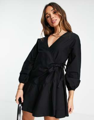 asos black cotton dress