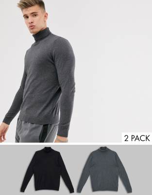 asos black roll neck jumper