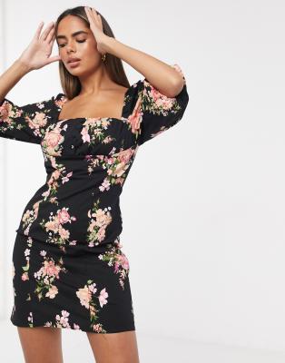 asos white floral dress