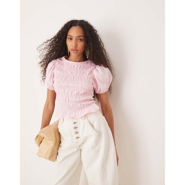 m♡　BIBIY FOIRE PUFF BLOUSE PINK fika-oversized-blouse-pink.jpg