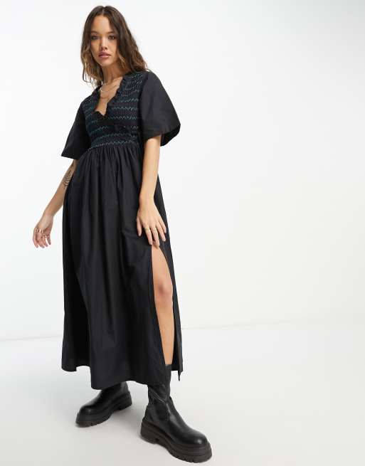 Shirred dress outlet asos