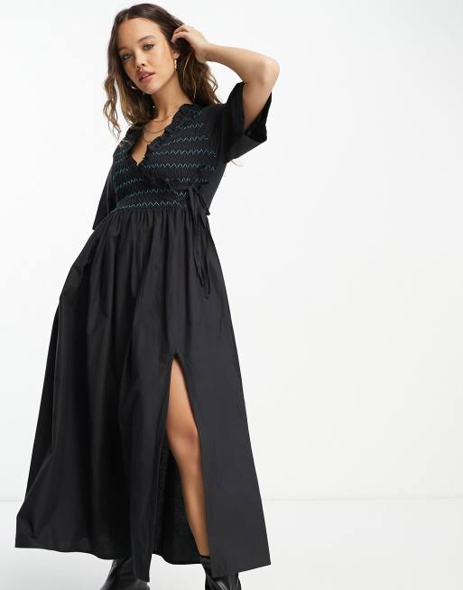 not formal dress Open-Back Long Navy Blue Prom Dress with High Neck Navy / 11 main image 0