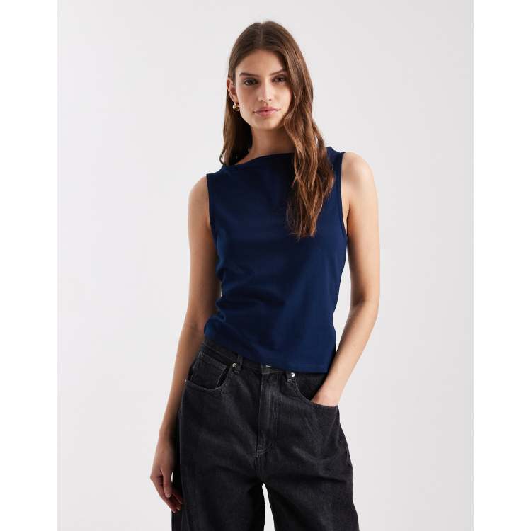トップス draw drawers Cotton Boat Neck Tanktop Boatneck Tank Top | Gap Factory