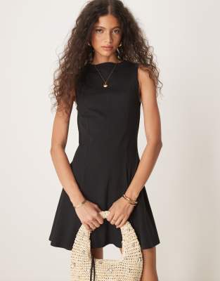 ASOS DESIGN embroidered cami mini dress with ruffle floral detail in white