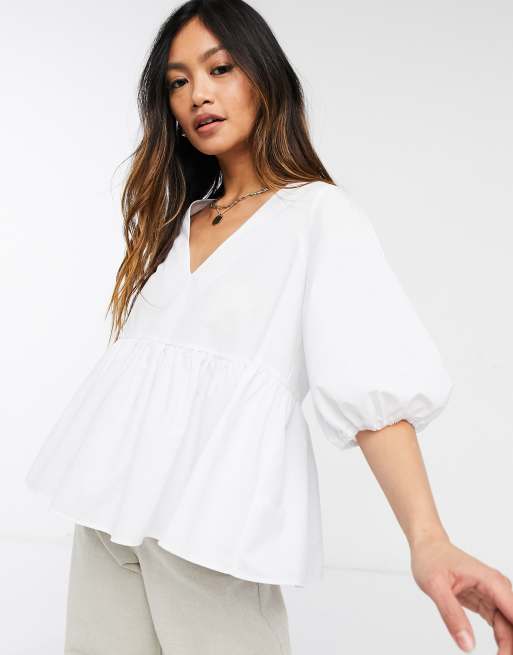 Cotton store smock top