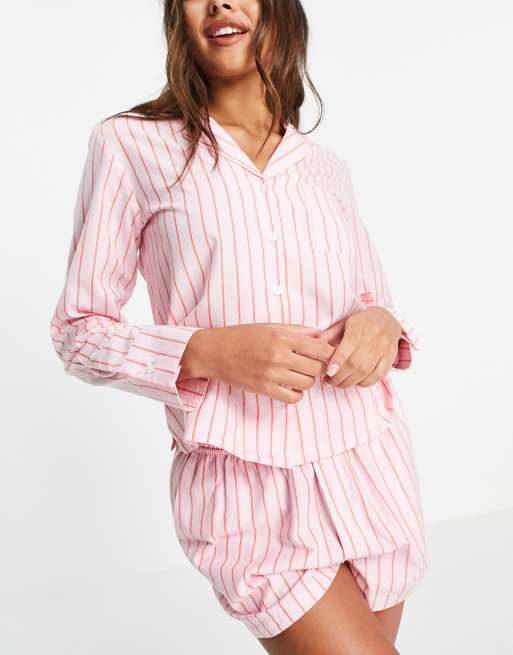 Striped Long-Sleeve Shirt & Shorts Set