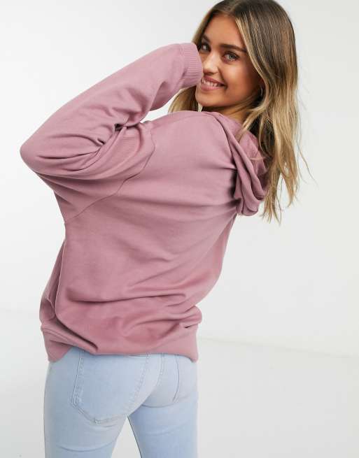 ASOS DESIGN cotton super oversized boyfriend hoodie in mauve - PURPLE, 2 of 4