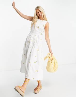 asos floral white dress