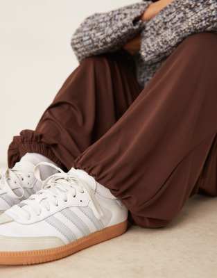 Asos Design Cotton Touch Balloon Leg Pants In Multi