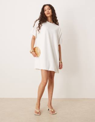 Asos Design Cotton Touch Bubble Tee Shirt Dress-green