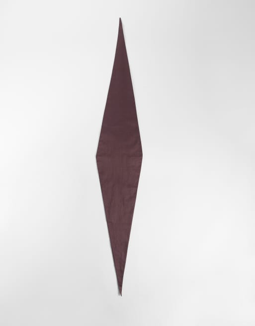 ASOS DESIGN cotton triangle neck scarf in brown, 4 of 4