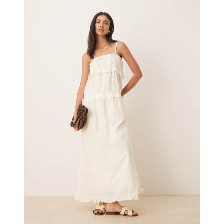 arrange cotton voile maxi dress with lace trim in ivory arrange maxi dress ARRANGE cotton voile maxi dress with lace trim in ivory   VinNews Recommendations