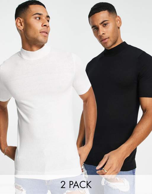 ASOS DESIGN cotton turtle neck jumper 2 pack