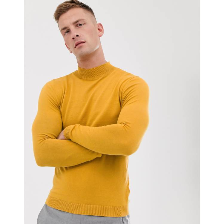 Mustard turtleneck sweater clearance mens