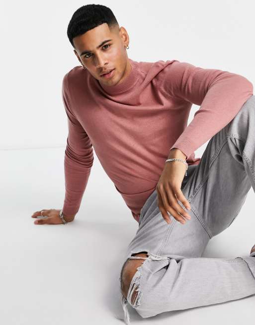 Pink clearance cotton turtleneck