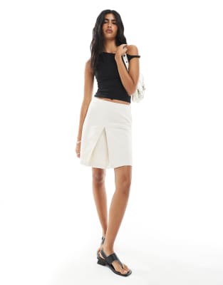 Asos Design Cotton Twill Awkward Length Skirt