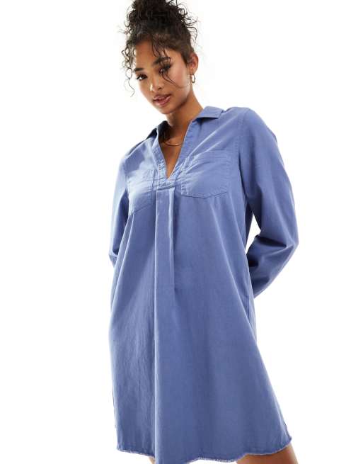 white christmas dresses V Neck Cotton Maxi Raw Hem Dress Small / Oatmeal main image 0