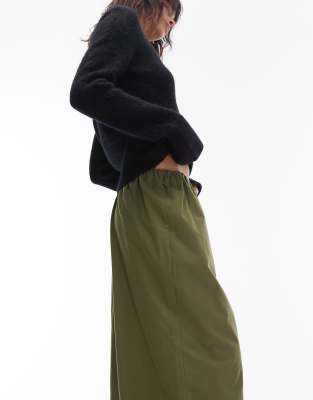 Asos Design Cotton Ultra Wide Leg Culottes In Green
