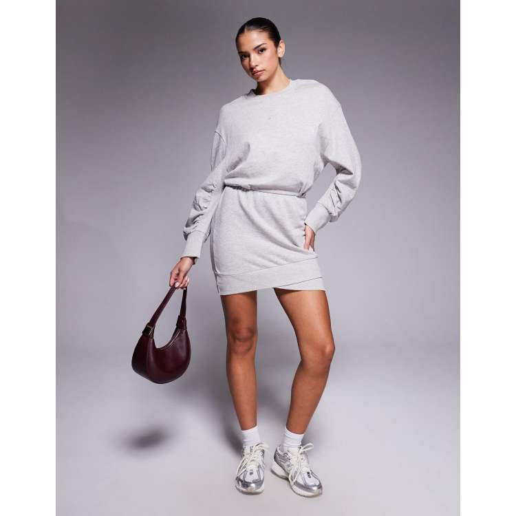 ankle length sweatshirt dress A LINE TULLE V NECK DRESS  SHOP DDMINE