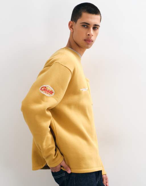 ASOS DESIGN coupe relaxed col rond avec poche plaquée et broderie machine orange, 3 de 10