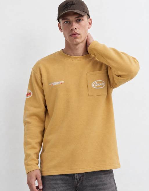 ASOS DESIGN coupe relaxed col rond avec poche plaquée et broderie machine orange, 7 de 10