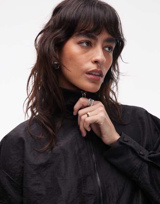 ASOS DESIGN - Coupe-vent en taffetas à col montant - Noir, 3 de 4