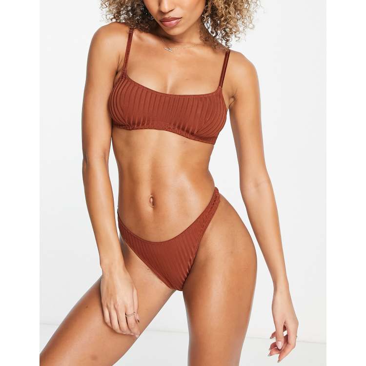 ASOS DESIGN Blaisha rib crop bra