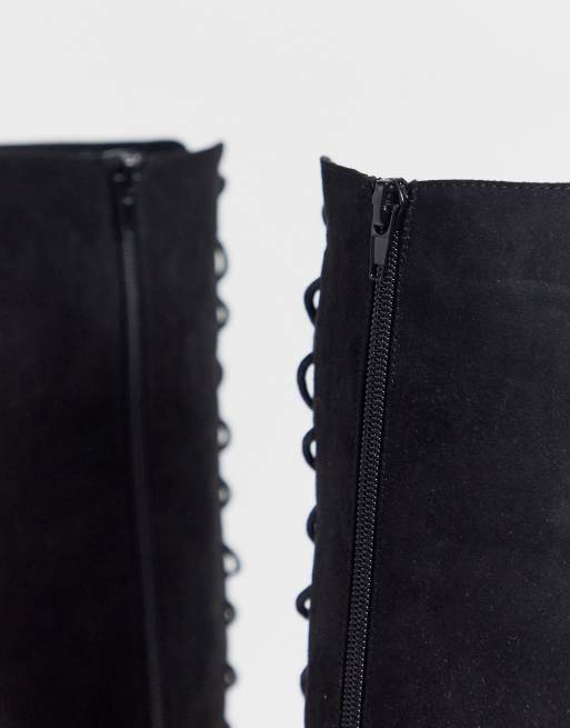 ASOS DESIGN Courtney chunky lace up knee high boots, 4 of 4