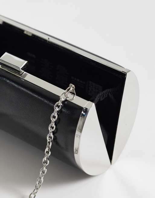 ASOS DESIGN covered cylinder hard clutch in black & silver, 3 of 4