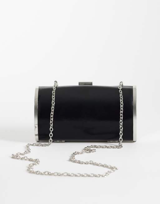 ASOS DESIGN covered cylinder hard clutch in black & silver, 4 of 4