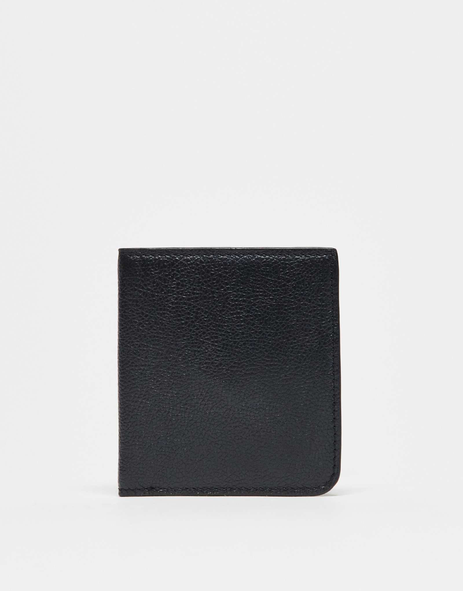 Кошелек из зернистой коровьей кожи ASOS DESIGN черного цвета