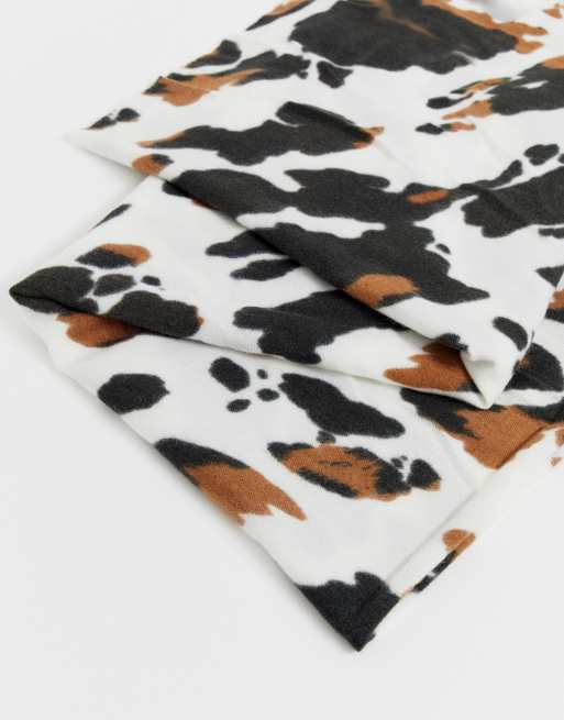 ASOS DESIGN cow print long scarf