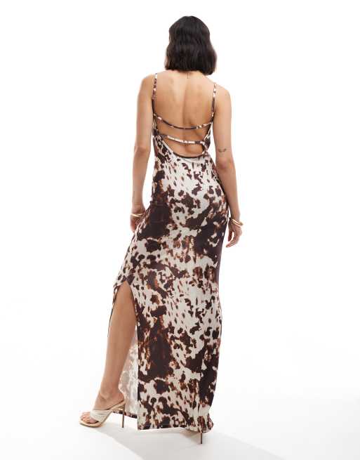 ASOS DESIGN cow print maxi dress