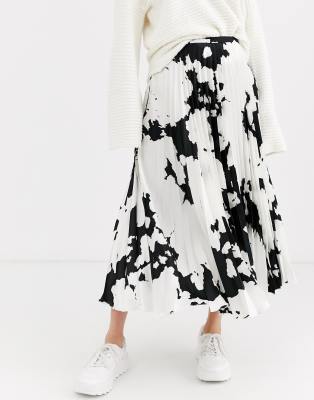 asos white pleated skirt