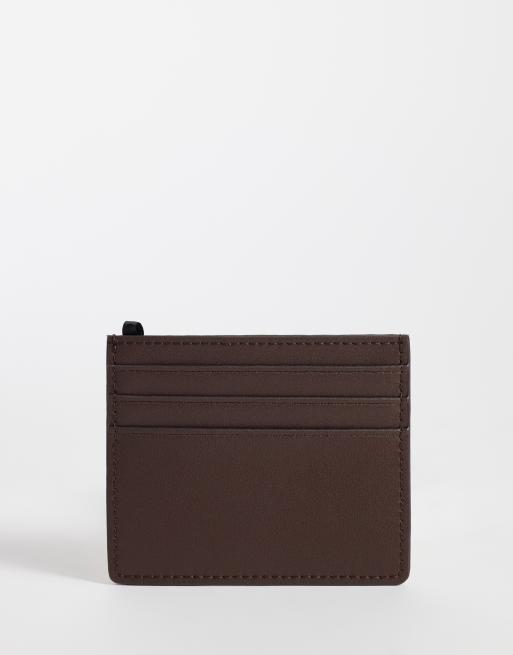 ASOS DESIGN cowhide hair cardholder in brown, 3 of 3