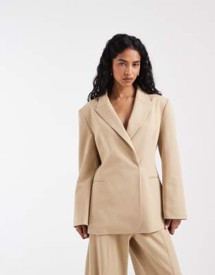 Asos Design Cowl Back Blazer In Multi