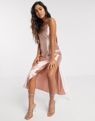 nude drape dress