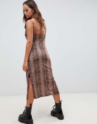 asos snake print midi dress