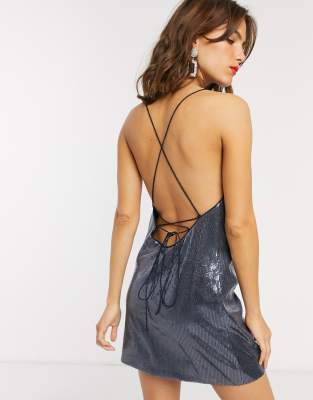 cowl neck sparkly dress