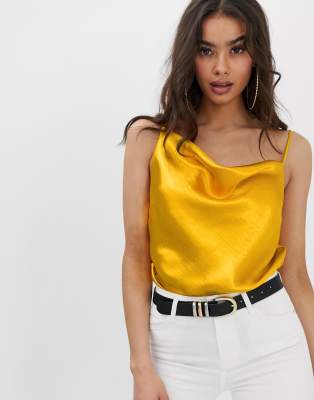 yellow satin camisole