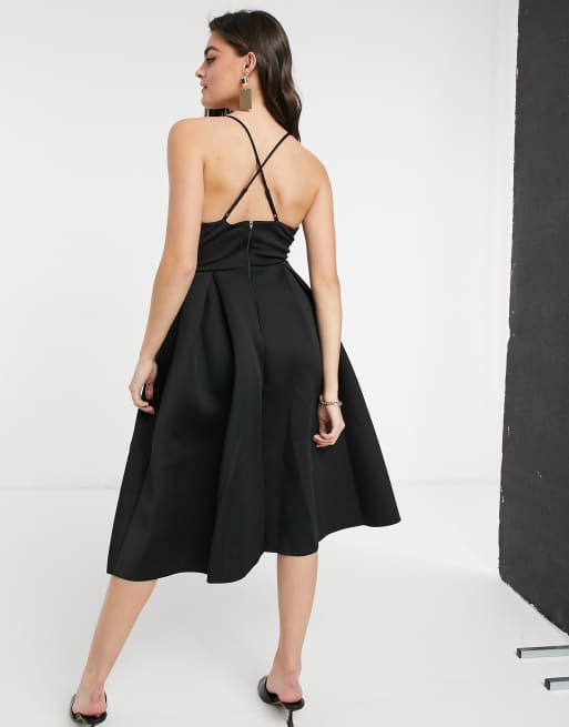 ASOS DESIGN cowl neck cami midi prom dress in black ASOS