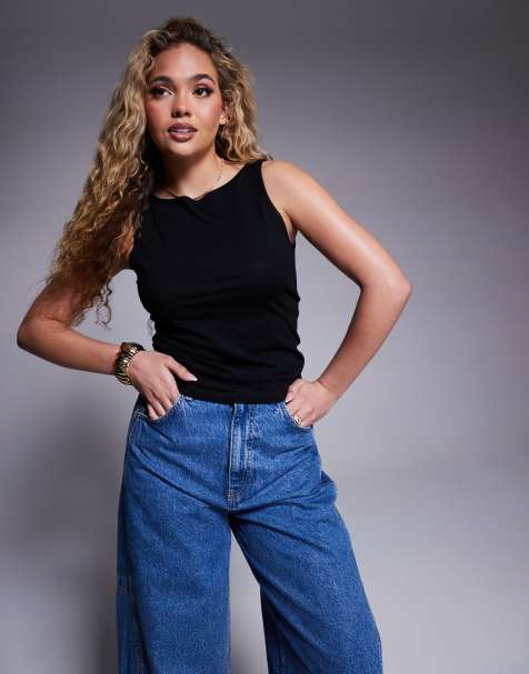 ASOS DESIGN cowl neck drape t-shirt in black - view 1