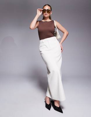Asos Design Cowl Neck Drape T-shirt In Brown